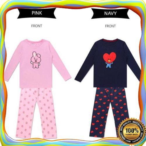 Piyama Bt21 Huntinner Pajama Baju Original Stripe 1 Set Tidur Celana Wear Korea