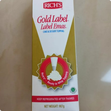 

Whip Topping Richs Gold Label 907 g (Gosend/Grab)