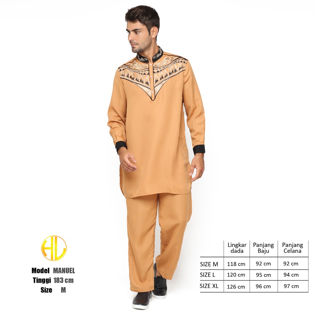 Setelan Gamis Pakistan Pria (Atasan & Celana) Motif Bordir Premium - Everest