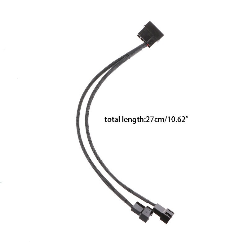 Cre Kabel Adapter Extension Kipas Angin 4-pin Molex Male Ke 2x 3-pin / 4-pin Pwm Male