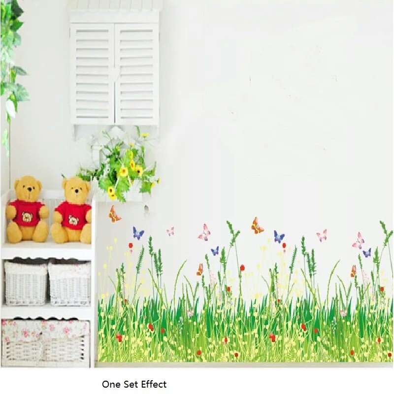 RELIZA WALL STICKER / STIKER DINDING RUMPUT HIJAU GREEN GRASS AM7052 AY7151 WALLSTICKER