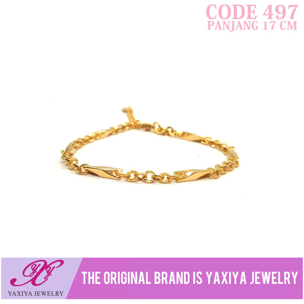 

Gelang Rantai Perhiasan imitasi Gold 18k Yaxiya Jewelry 497