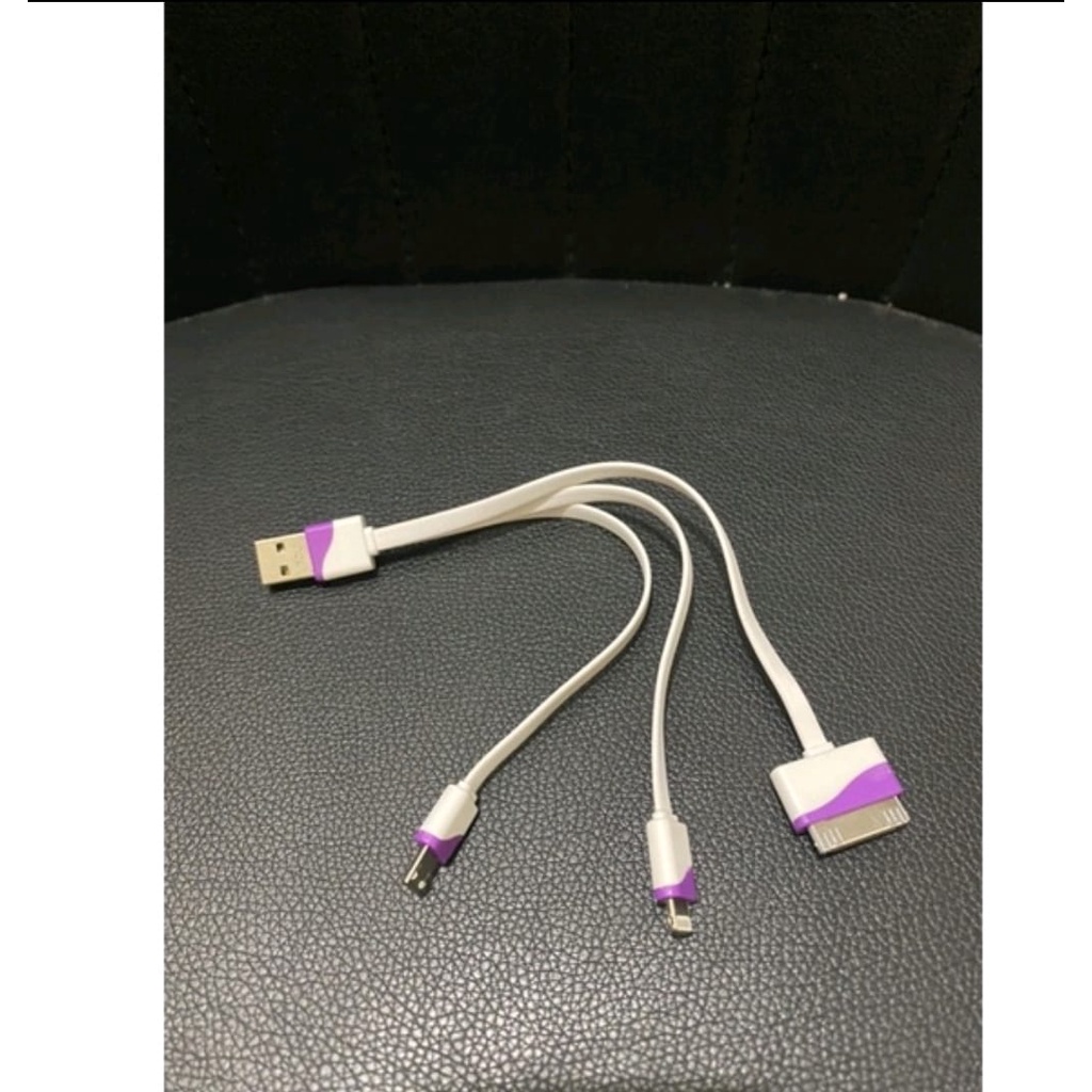Kabel 3in1 Power Bank Pendek Lightning Micro Iphone 32Pin Iphone 5/6