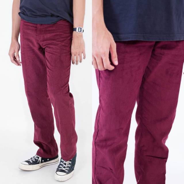 Corduray maroon- celana corduray- corduray pants- celana corduroy- corduroy pants- 4cm- 4cmstore