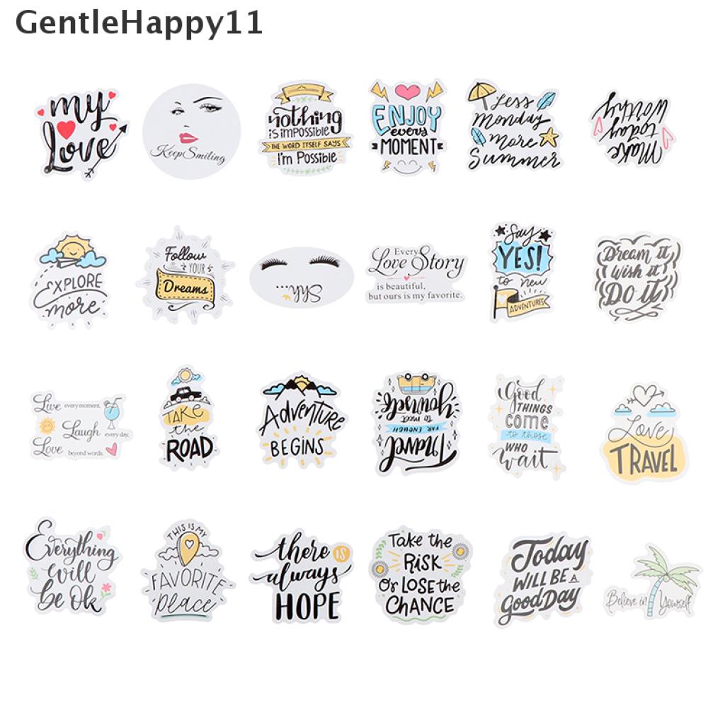 Gentlehappy 50Pcs / Set Stiker Motif Tulisan Motivasi Anti Air Untuk Dekorasi Laptop / Skateboard Diy