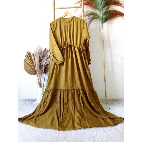 Gamis rayon serut polos, Gamis Serut Busui, Gamis syari