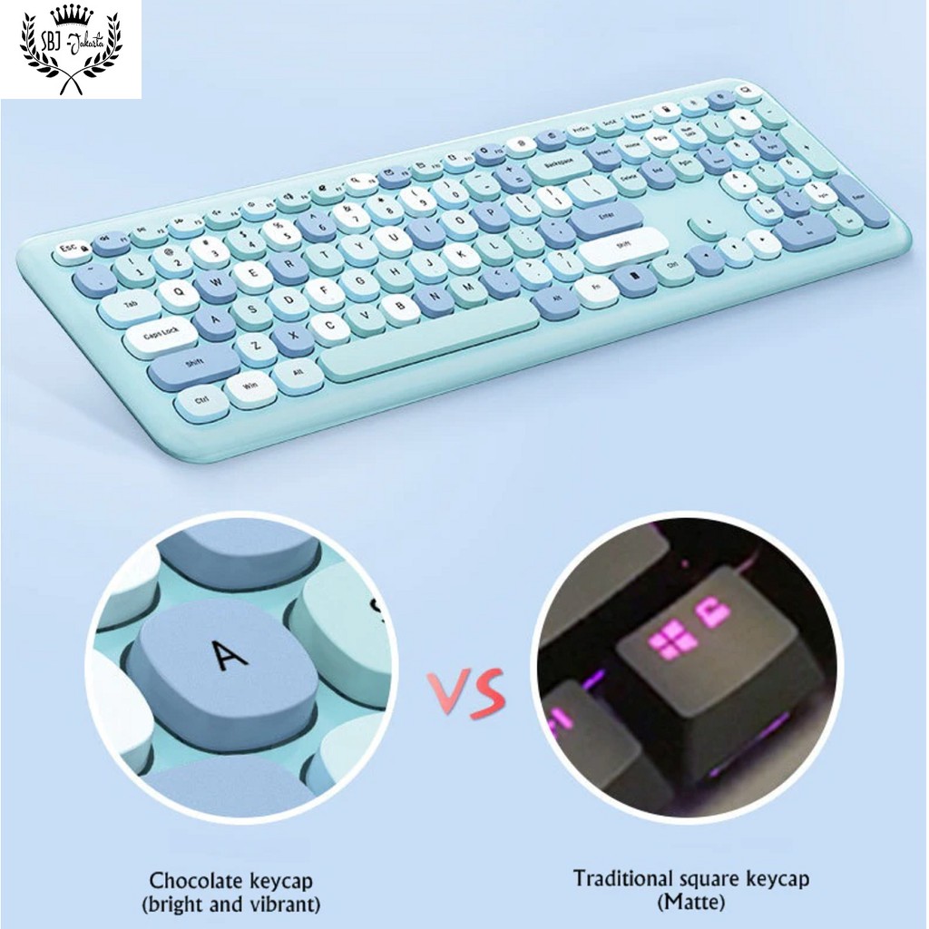 Mofii Keyboard Mouse set PREMIUM Wireless USB 2.4G Chocolate keyCap Ergonomic Design SBJ-C03