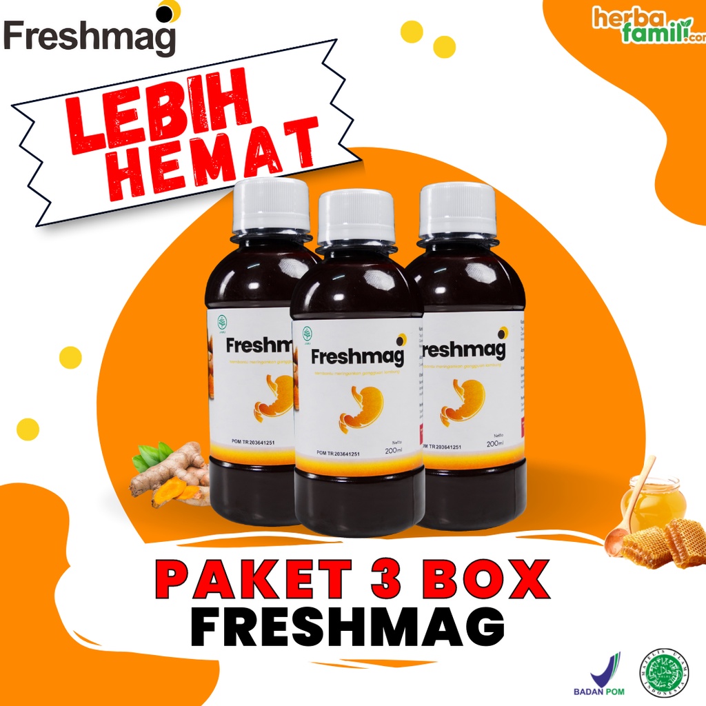 [PROMO] PAKET 3 BOX FRESHMAG | Madu Herbal 3x Lebih Efektif Atasi Masalah Asam Lambung / Maag / GERD / Magh Obat Lambung Asli Original