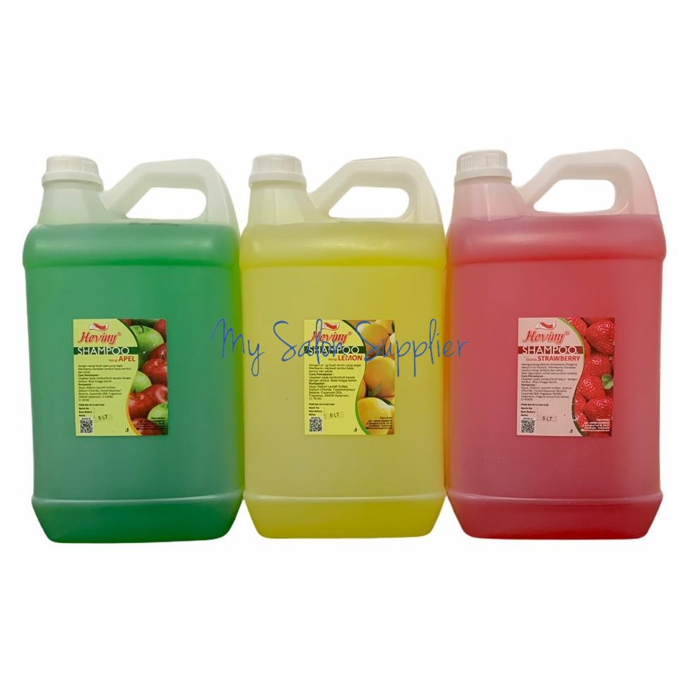 Heviny Shampoo 5L Apel / Lemon / Strawberry / Green Tea / Coconut / Jasmine