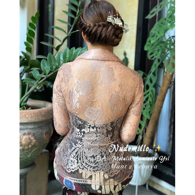 kain kebaya metalik laminate ysl muat 2 kebaya