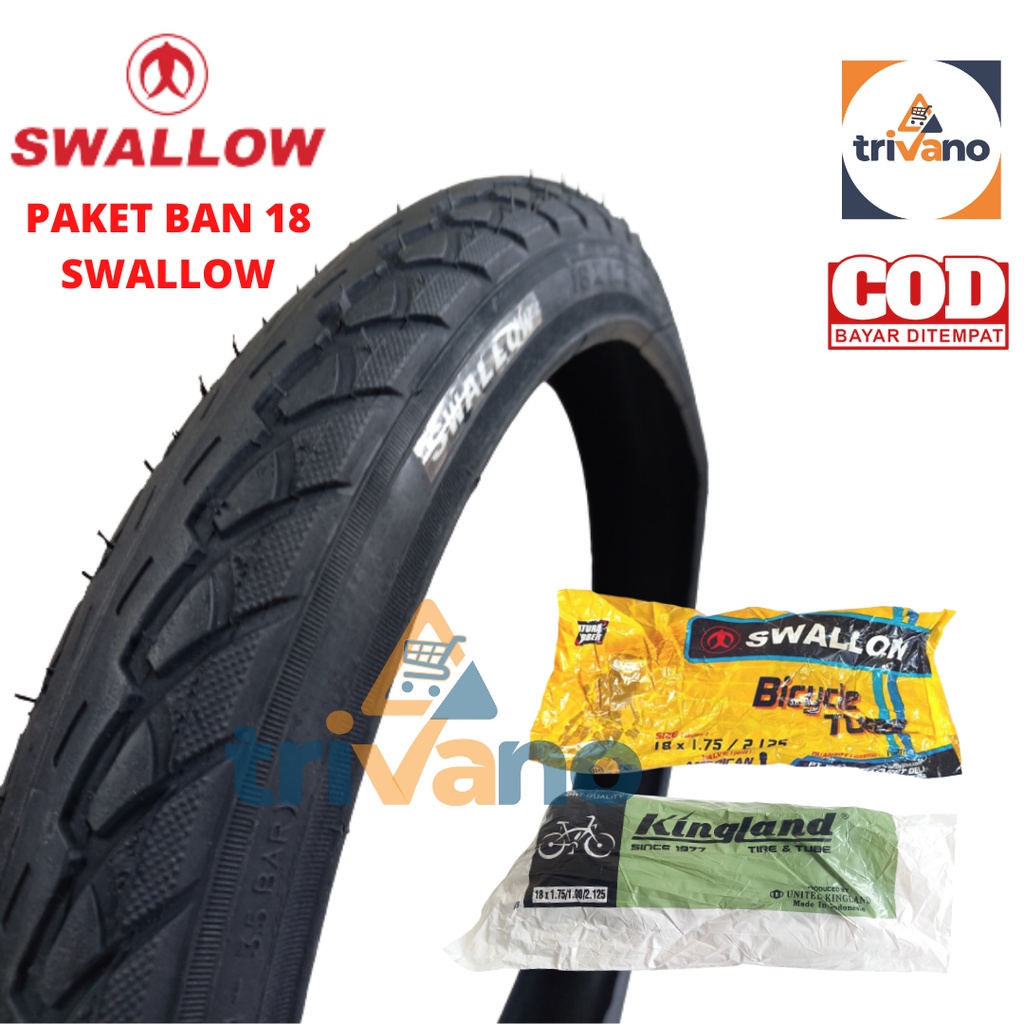 PAKET HEMAT Ban Sepeda 18 x 1.75 SWALLOW Ban Luar Dalam Sepeda 18 x 1.75