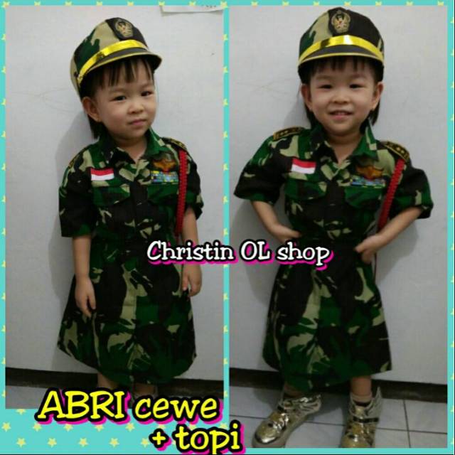 KOSTUM PAHLAWAN ABRI CEWEK /ABRI ANAK PEREMPUAN TK-SD
