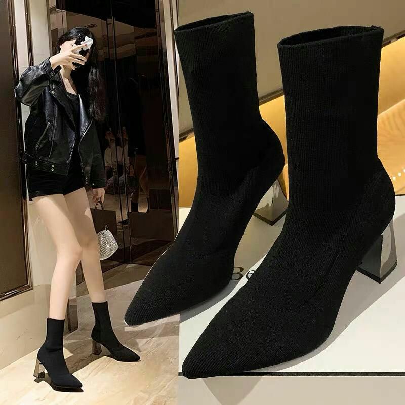 Sepatu Boots Heels Korea