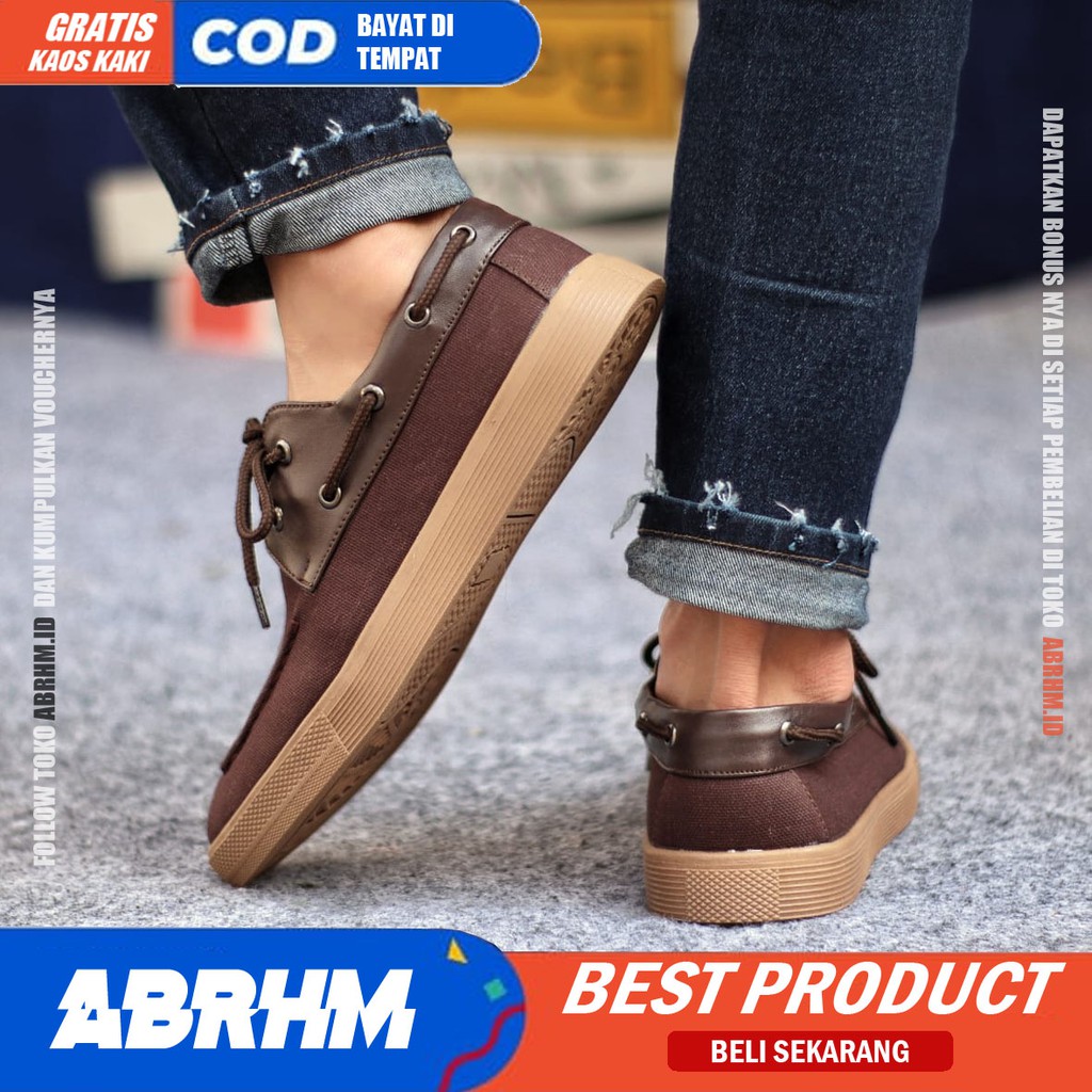 ABRHM X ZAPATO Sepatu kasual Pria loafers Sepatu casual pria cowok keren termurah pria Sepatu Kerja Kantor Semi Formal Kuliah Kondangan Gaya keren Kekinian Murah Terlaris