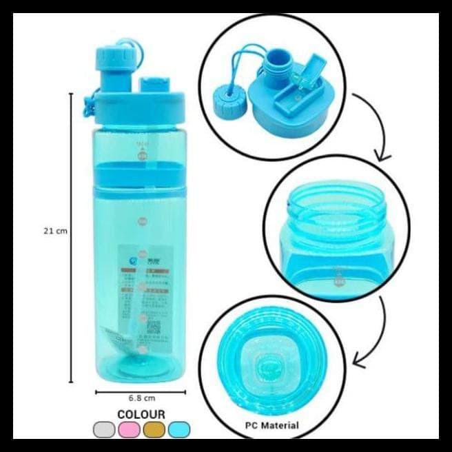 BOTOL Tempat Air MINUM SPORT SELIYA - BOTOL MINUM AIR DENGAN SEDOTAN BPA FREE 700 ML 600 ML di Banjarmasin