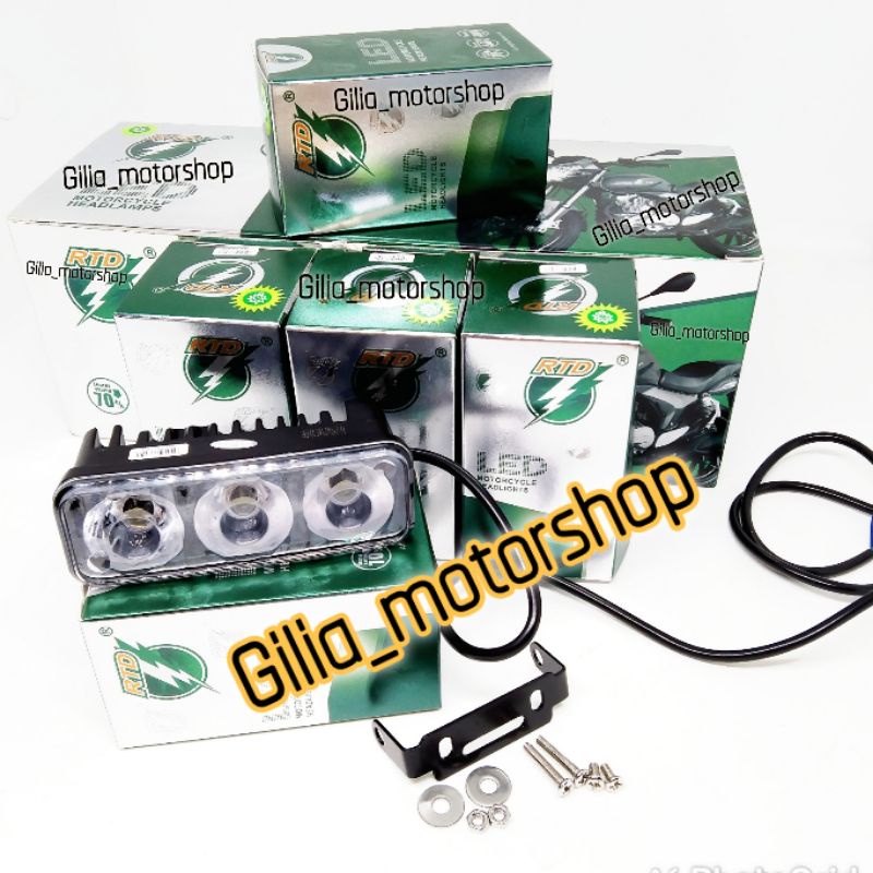 Lampu Tembak Rtd Cree 3 Mata E03 Super Terang /Lampu Sorot Motor 12v- 80v 6W Universal klx crf vixion byson