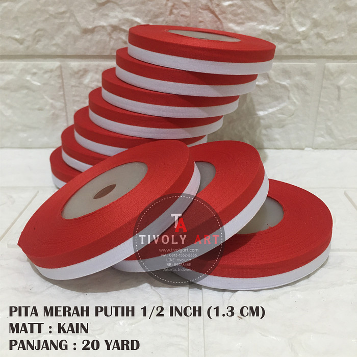 

Pita Merah Putih 1/2 Inci / Hiasan 17 agustus HUT RI / Pita Kain Termurah