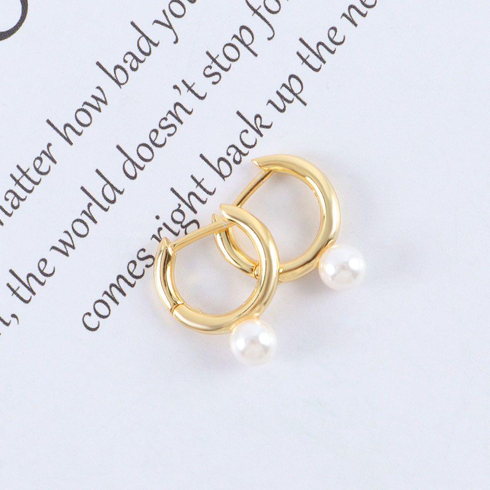 Mxbeauty Anting Mutiara Lucu Kreatif Menjuntai Anting Bulat Perempuan Gadis Aksesoris Telinga Anting Hoop