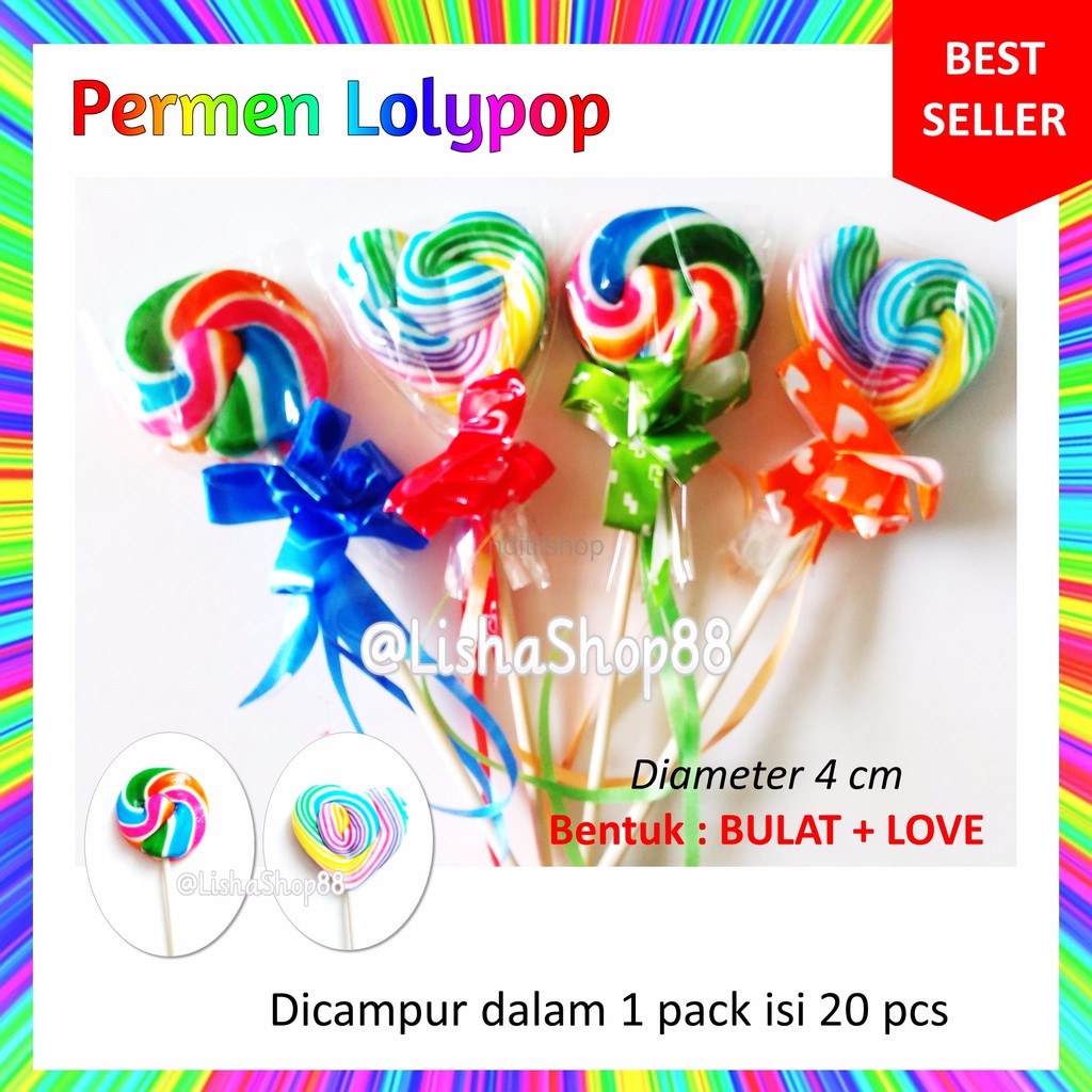 

Permen Lolipop - 4 cm - Bulat+Love