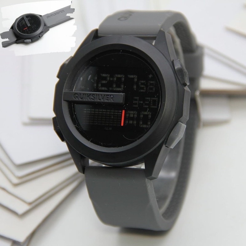 JAM TANGAN PRIA KEREN TERBARU 2021 ANTI AIR QUIKSILVER DRONE DIGITAL RUBBER QS-DRONE-Tali Abu Drone