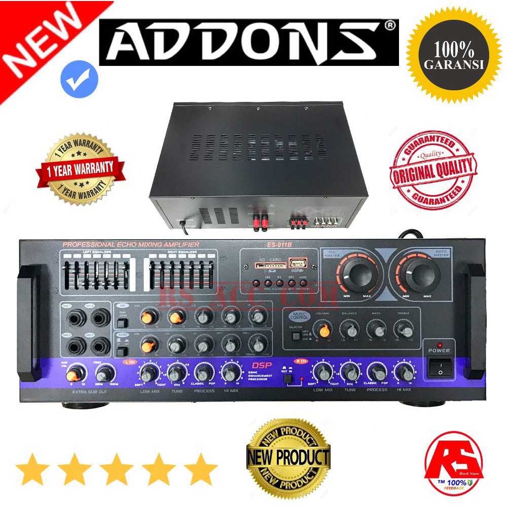 POWER MIXER AMPLIFIER ADDONS KARAOKE 4 channel