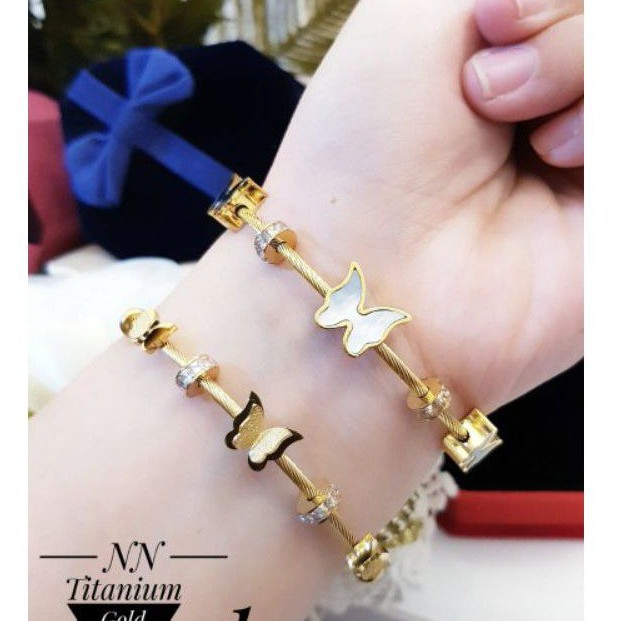 Titanium Gelang Motif Kupu Terlaris AF200