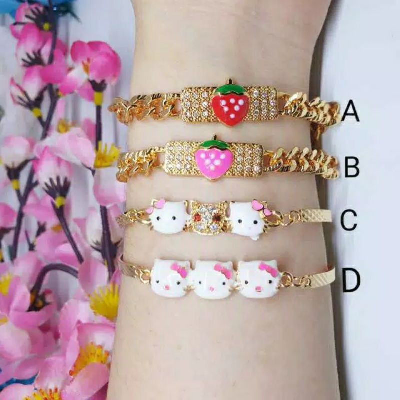 Gelang anak GRA-09 strawberry xuping lapis emas