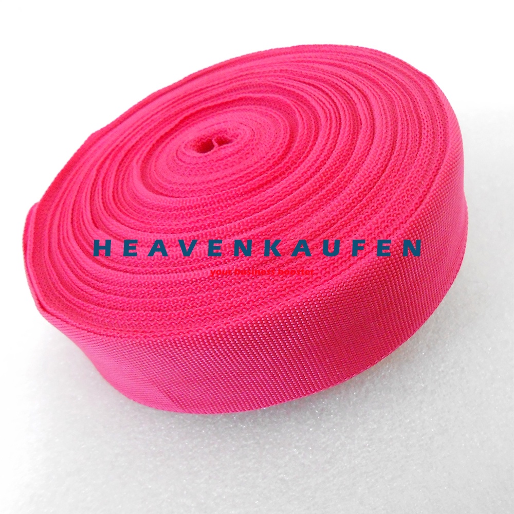 Bisban Pelipit Webbing PCR Lebar 3,8 cm Warna Pink Fanta Harga Per Rol isi 27 Meter