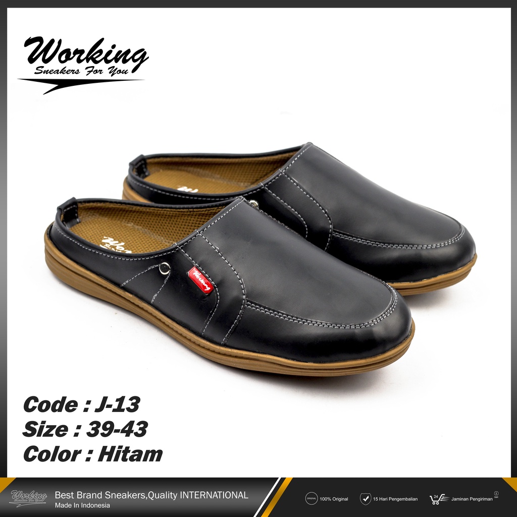 Working Sneskers For You Sepatu Slip On Pria Kulit J-13