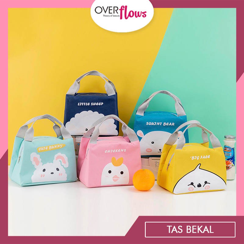 OVERFLOWS.ID Tas Bekal Makanan Tas Piknik Tas Cooler Tahan Panas Dingin Lunch Bag Karakter