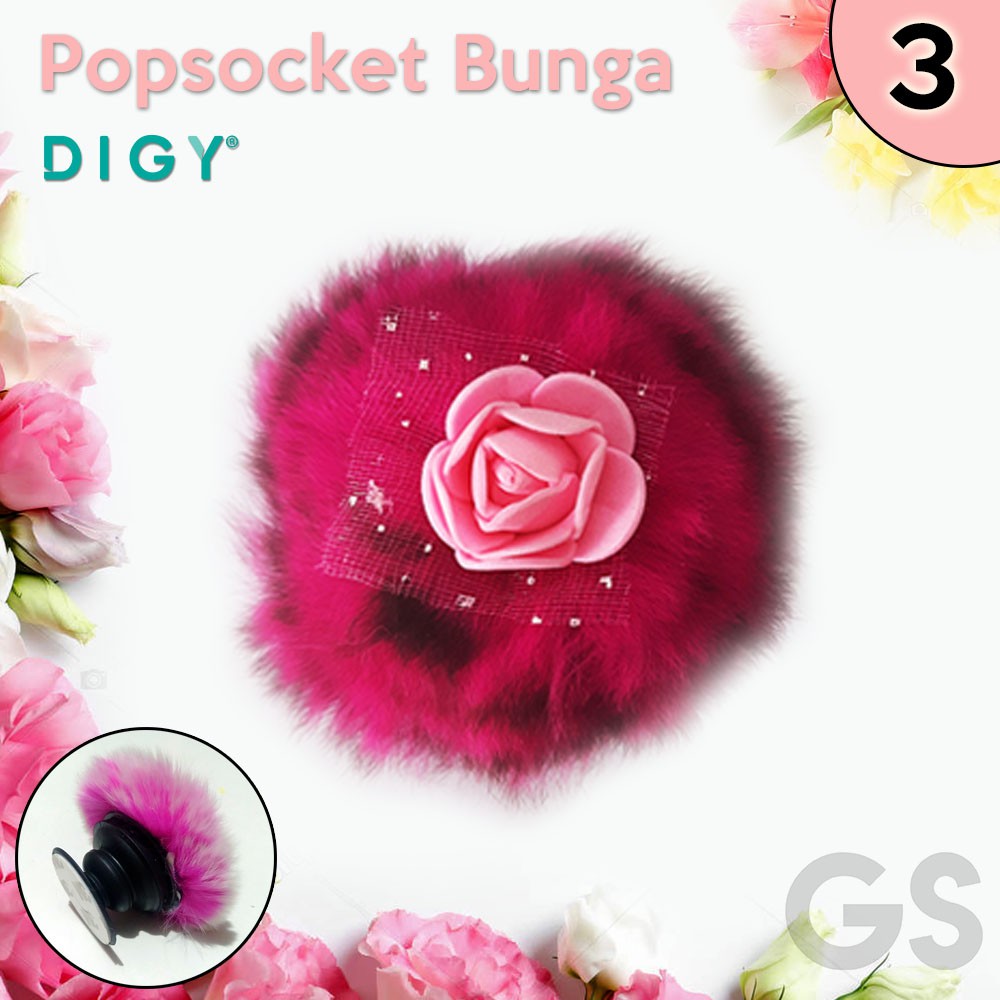 Popsocket Bunga Pom Pom pop socket 3D