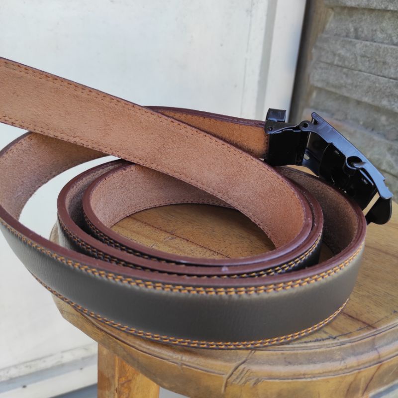 Sabuk Panjang 150 Cm Jepit Ikat Pinggang Pria Big Size Gesper Kulit Sintetis
