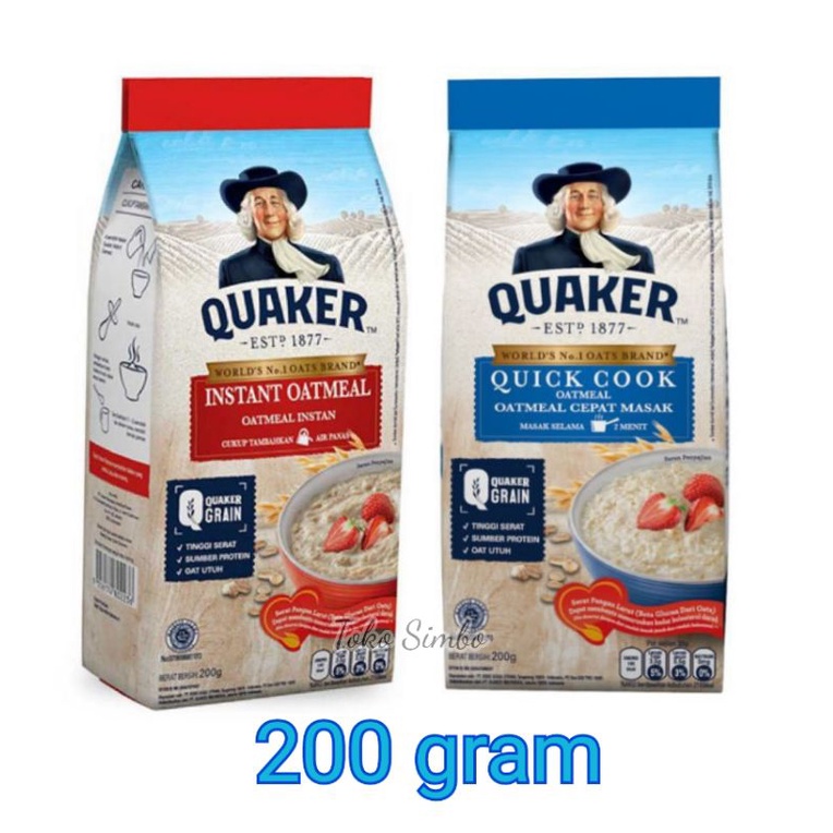 

Quaker oat instant oatmeal quick cook refill 200 gram