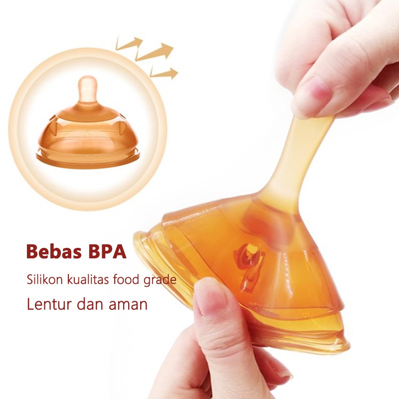 HIPPO LAND PIKO Bello Botol susu bayi Silikon Leher Lebar (WIDE NECK) Warna Coklat 17