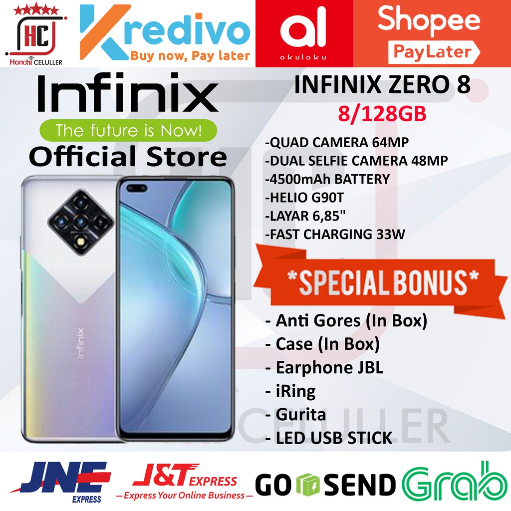 INFINIX ZERO 8 8 128 GB 8/128GB GARANSI RESMI ORIGINAL FULL BONUS