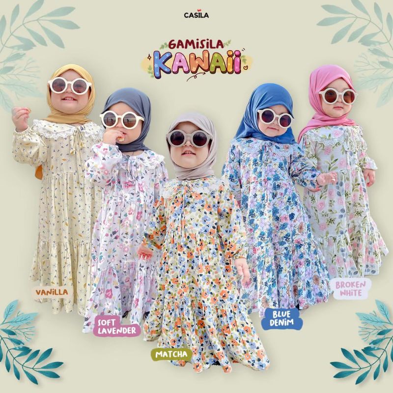 Baju Gamis Anak ila kawaii by casila bayi motif bunga kerah korea lucu bayi kawaii casila baju musli