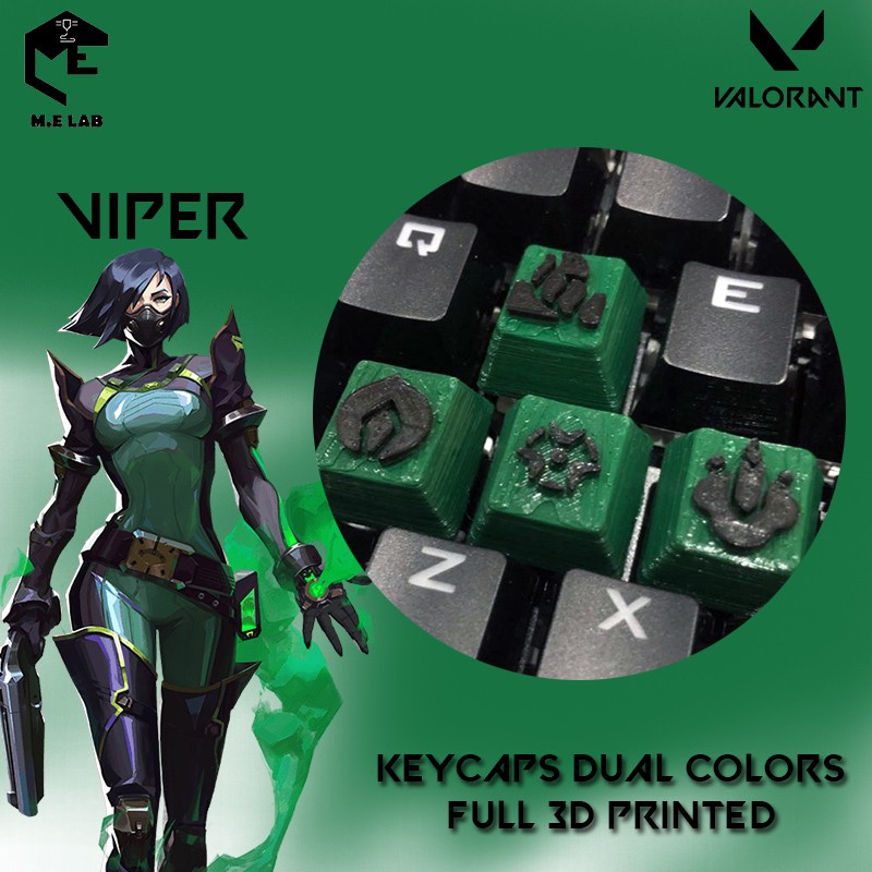 Valorant Keycaps Viper Dual Color Set