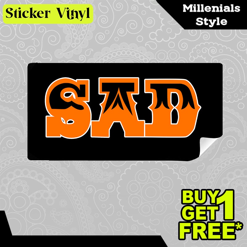 

Stiker Sticker Just Sad Boy Girl Tulisan Kalimat Gaul dan Kekinian Aesthetic Bahan Vinyl Satuan Anti Air