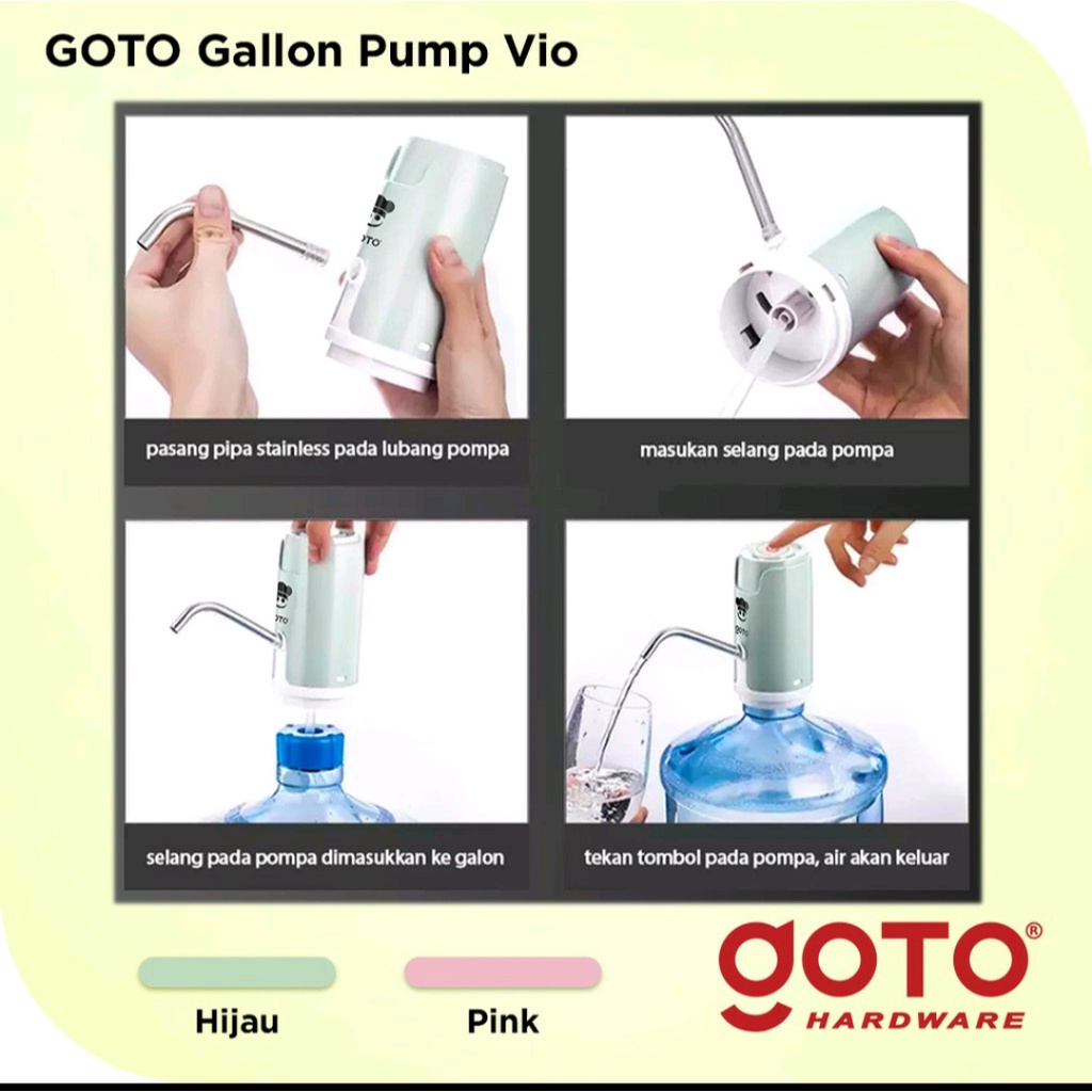 [garansi 1 tahun] original goto Pompa Galon Dispenser Air Minum Elektrik Recharge Gallon Pump Batera