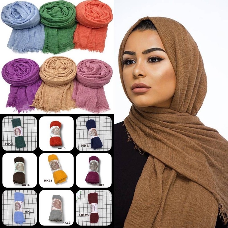 Hijab Pashmina Crinkle Shawl Cotton by Azara Lavanya