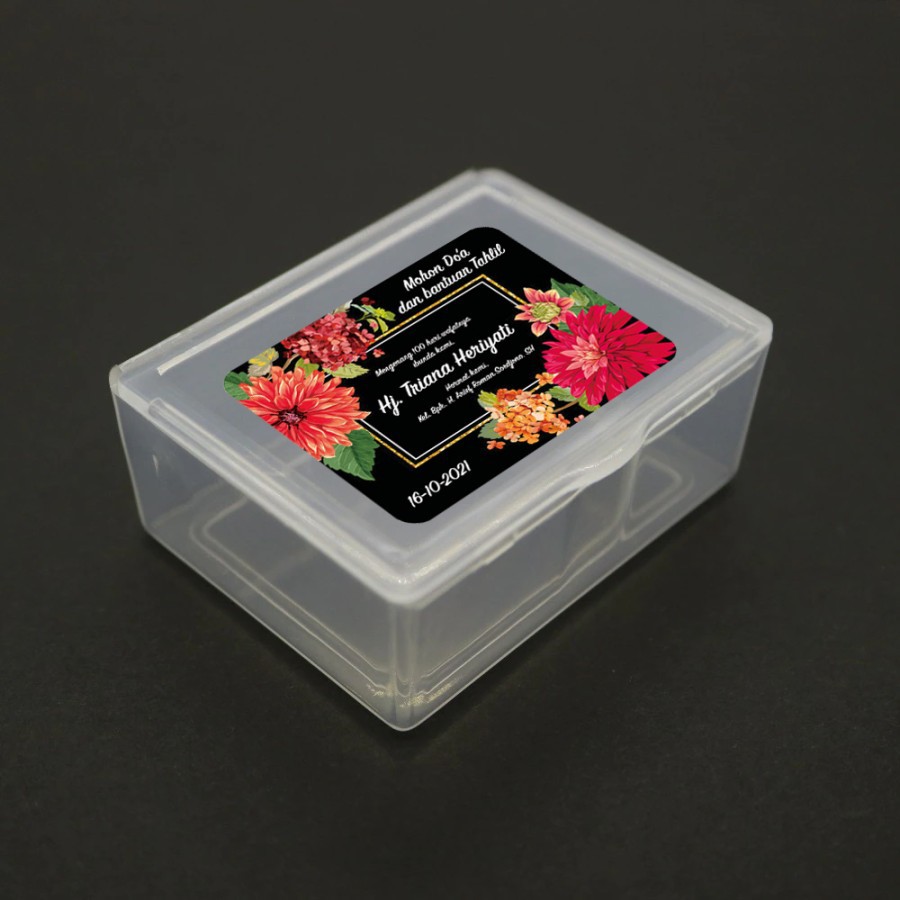 

stiker box makanan mengenang wafatnya anggota keluarga 10x12cm