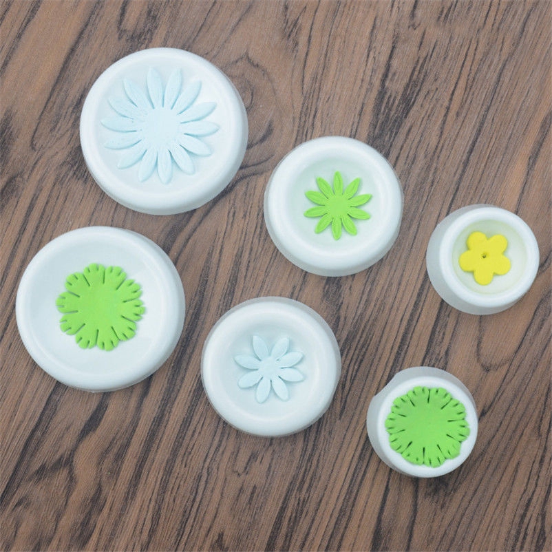 6pcs / set Cetakan Fondant Bentuk Bunga Bahan Plastik Untuk Dekorasi Kue