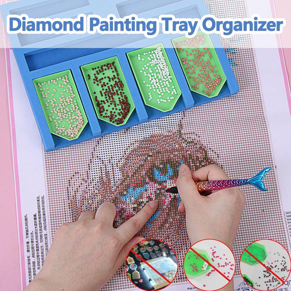 R-flower Diamond Painting Tray Holder Kotak Penyimpanan Bor Tanah Liat Multi-Boat Holder Diamond Painting Kits