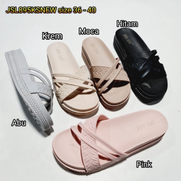 Jual jelly sandal slop barabara import wanita karet JSL895L-KSNEW Murah bara bara
