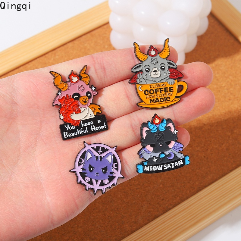 Bros Pin Enamel Bentuk Kucing Kambing Lucu Untuk Hadiah Anak