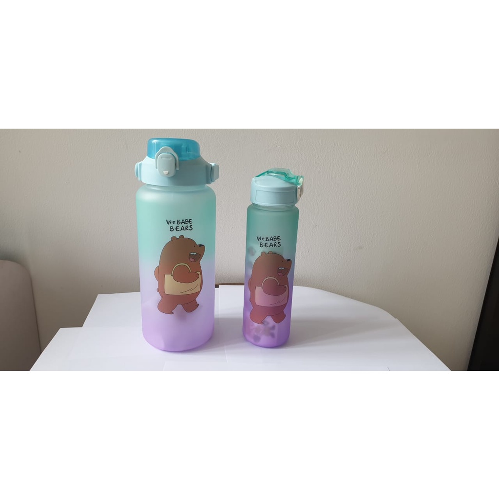 Botol Minum Couple Pasangan beranak Gradasi 2000 ml dan 800 ml Webabe Bear