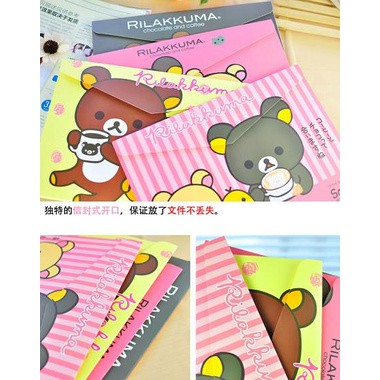 

Map Folia A4 Gambar Rillakkuma Cute Lucu dengan Perekat Velcro