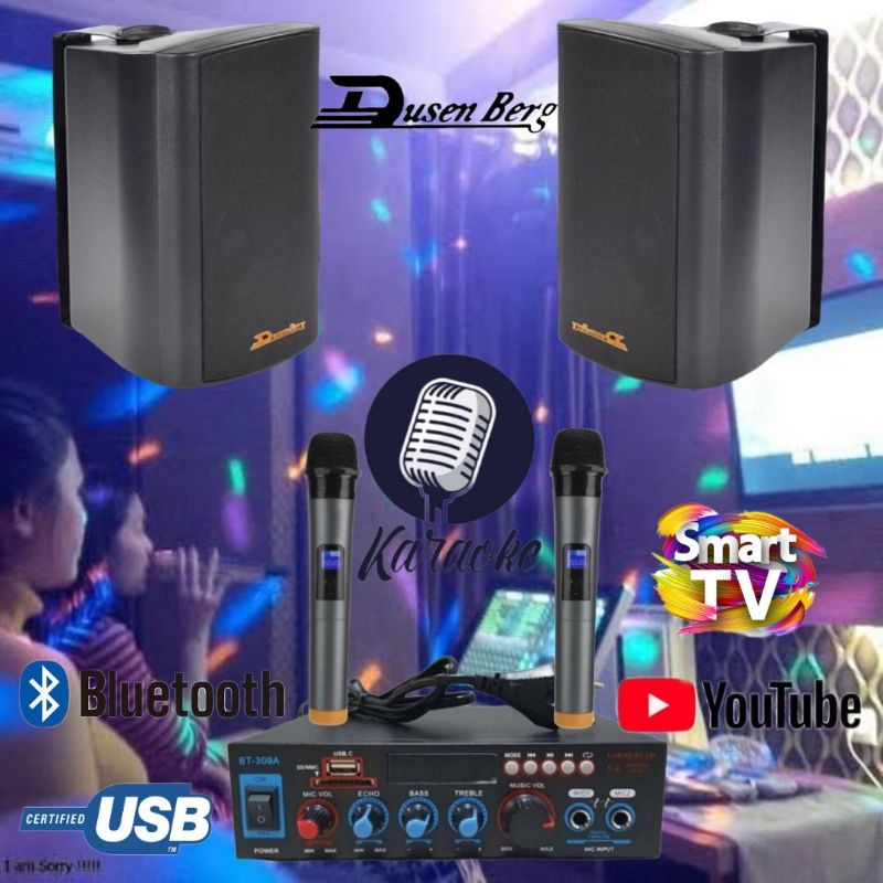 Karaoke Set Mini DUSENBERG Astex X1 - 2 Mic Wireless, Amplifier Karaoke Youtube