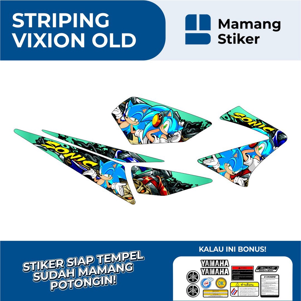 STIKER VIXION OLD VARIASI 25 SONIC FULL BODY/STRIPING YAMAHA VIXION LAMA RACING/STICKER GRAFIS LIS B
