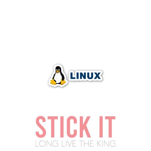 Stiker sablon setrika DTF kaos baju sticker vinyl Linux 1